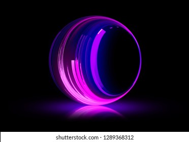 3D Atom Icon Nuclear Model On Dark Background. Glowing Bots Structure.  Physics Electrons Concept. Ray Ring Ball. 
Micro Model Proton. Glow Core. Light Cell. Magic Orb. Bright Circle. Optical Flare.