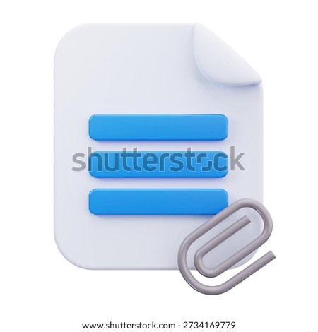 3D Attachment File Document Link Icon