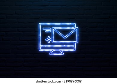 3D Automated Email Marketing Icon Neon Sign