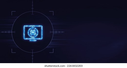 3D Automated Patch Management Tool icon neon sign