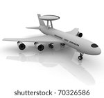 3d awacs airplane