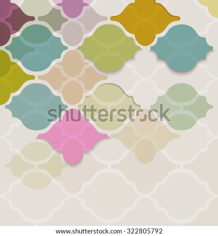 3D background with colorful Islamic elements