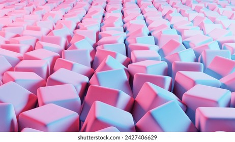 3D background composed of soft cubes, creating a visually appealing and tactile environment.