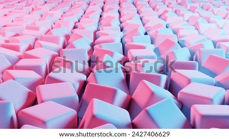 3D background composed of soft cubes, creating a visually appealing and tactile environment.