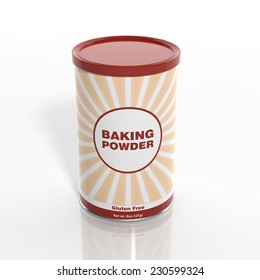 3D Baking Powder Can Isolated On White 