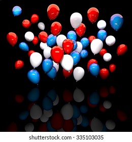 3d Balloon Red White Blue