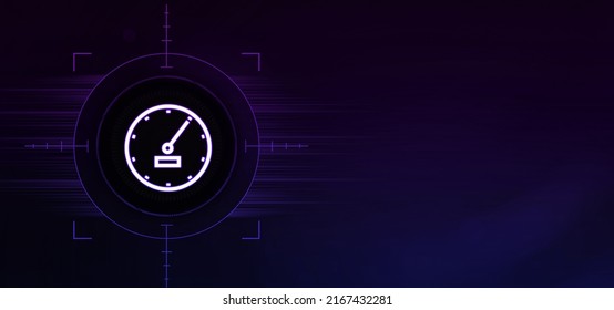 3D Bandwidth Capacity Monitoring Icon Neon Sign