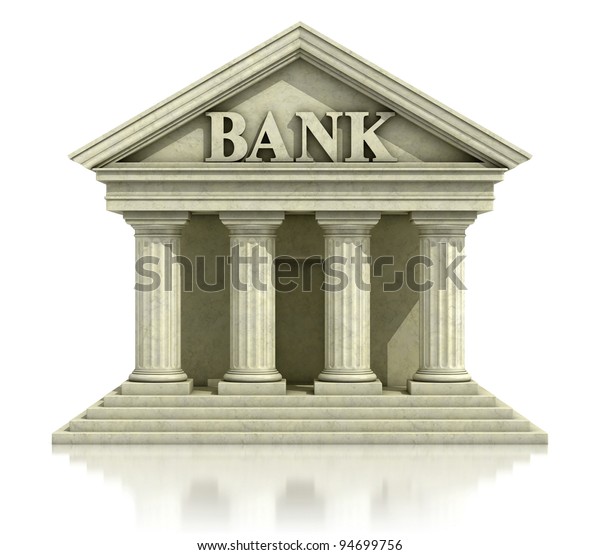 3d Bank Isolated On White Stock Illustration 94699756