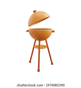 3D Barbecue Grill Illustration. 3D Bbq Grill Illustration Isolated On White