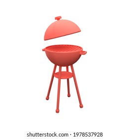 3D Barbecue Grill Illustration. 3D Bbq Grill Illustration Isolated On White