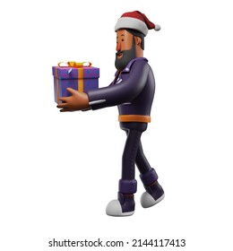 3d Beard Man Cartoon Illustration Wearing Stock Illustration 2144117413 ...