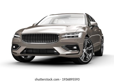 3d Beautiful Family Sport Car On White Background