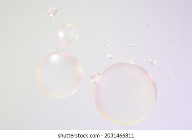 3d Beautiful Soap Bubbles On Pastel Stock Illustration 2031466811 ...