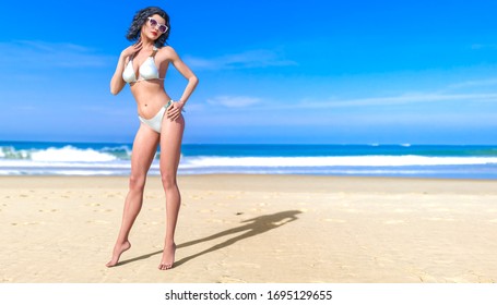 白人 女性 セクシー 海 のイラスト素材 画像 ベクター画像 Shutterstock