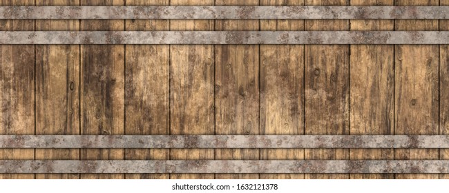 3d Beer Barrel Wooden Texture Background