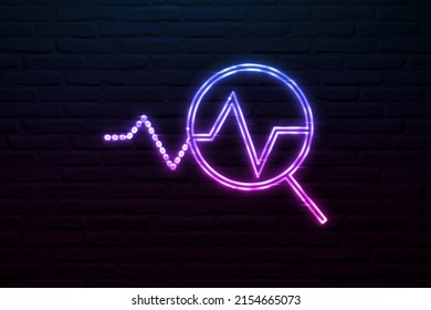 3D Behavioral analytics icon neon sign