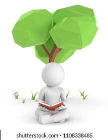 3d Beim Lesen Unter Baum 1 Stock Illustration 1108338485 | Shutterstock