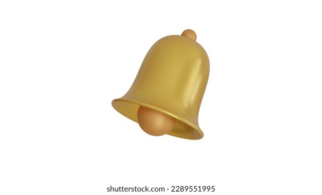 3D Bell notifications.  Realistic 3d object with sound symbol. creative conceptual symbol of notifications. 3d render illustration