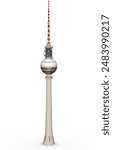 3d Berlin TV Tower, TV tower in Berlin isolated with transparent background