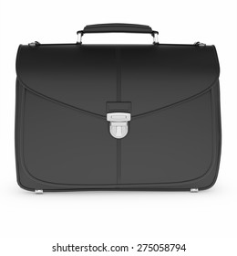 3d Black Briefcase Isolated Over White Background