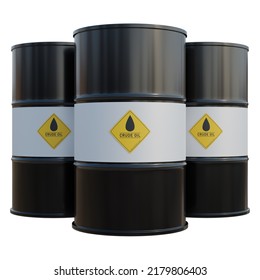 3D Black Crude Oil Barrel Hero Shot