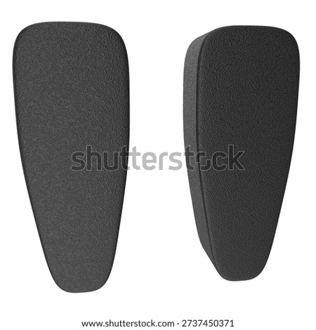 3D Black Double Quotation Marks Isolated on White: Heavy Bold Block Design. Grainy Matte Plastic Texture. Minimalist Noise Surface Quote Icon.