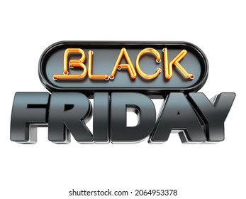 3d Black Friday Logo For Composition