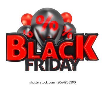 3d Black Friday Logo For Composition