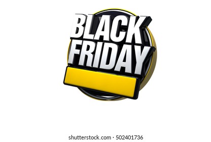 3d Black Friday White Background