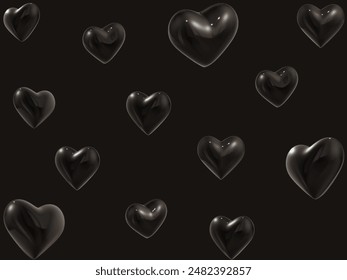 Fondo corazón negro 3d