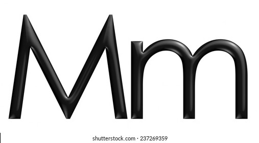 3d Black M Alphabet Big Small Stock Illustration 237269359