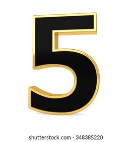 One Digit Black Gold Shiny Frame Stock Illustration 1011516757