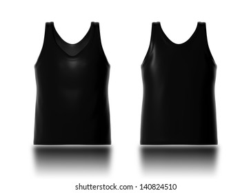 3d black tank top front and back for design pattern new products garment template