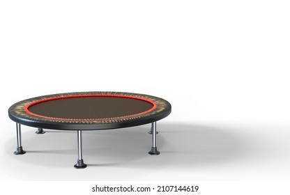 3D Black Trampoline Rendering Gymnastic Sport