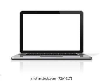 3D Blank Laptop Computer Isolated On White