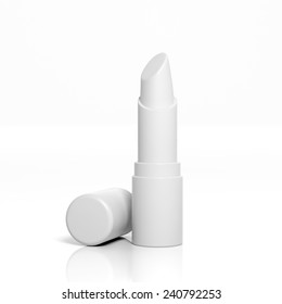 3D Blank Lipstick Mockup Isolated On White
