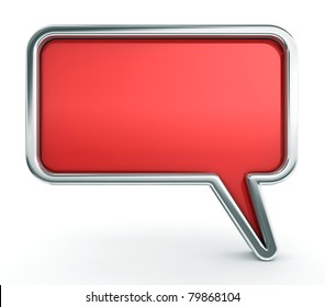 3d blank speech bubble