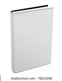 3d blank white book isolated on white