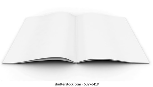 3d Blank White Magazine  Isolated On White