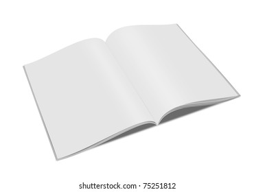 3d Blank White Magazine Isolated On White