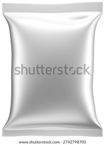 3D blank white snack packet pouch mockup