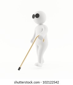 3d Blind Man Walking Cane Stock Illustration 102122542 | Shutterstock