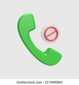 3D Blocked Call Concept. Rendered Illustration