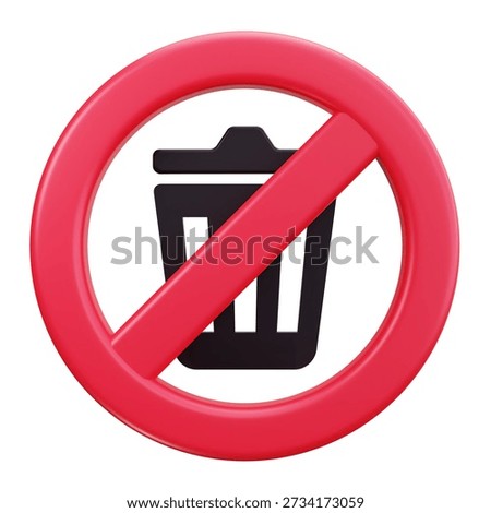 3D Blocked Delete Trash Prohibited Icon