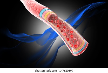 3d Blood Vein Red Blood Cells Stock Illustration 147620399