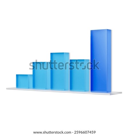 3D Blue Bar Graph Representation