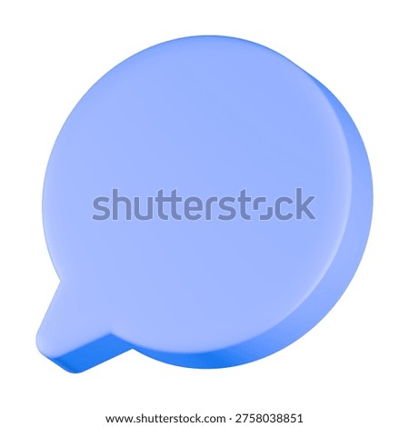3D blue blank chat bubble icon