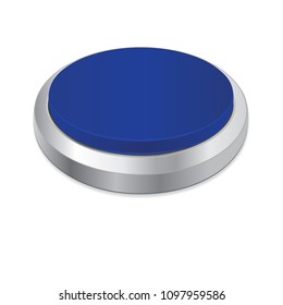 3D blue button isolated on a white background