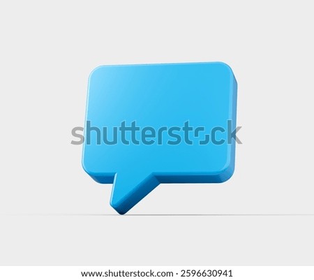 3D Blue chat icon, symbolizing messaging, communication and conversation. 3d illustration