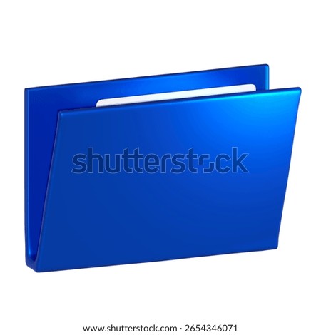 3d blue folder icon on white background.
